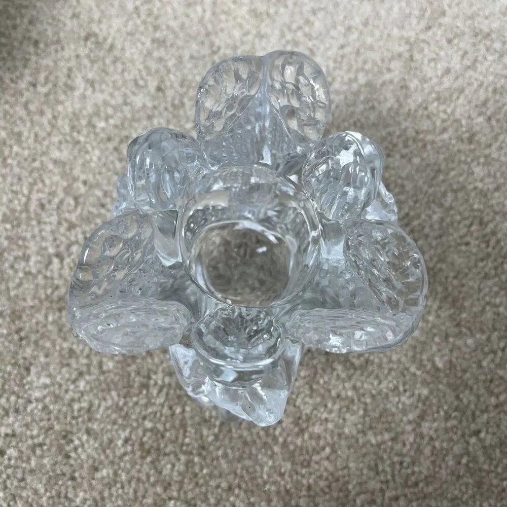 Enesco Glass Angels Candle Holder Votive 3 Sided In Box & Vanilla-scented Candle